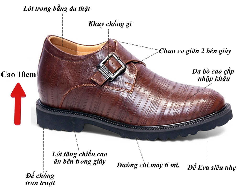 Giày tăng 10cm cho nam siêu nhẹ 10